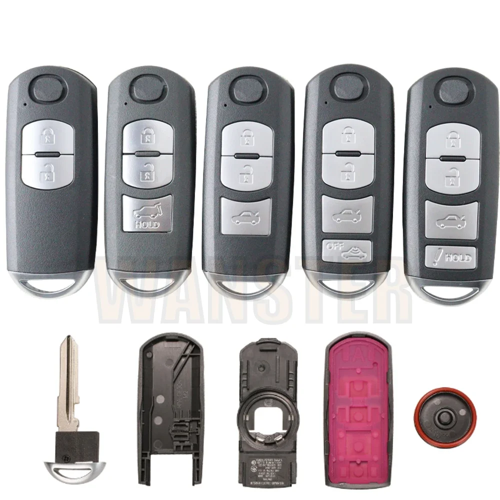 2 3 4 Bottons Car Key Case Fob Shell per Mazda 3 5 6 CX5 CX7 CX9 CX-5 CX-7 CX-9 MX-5 Miata RX-8 X-5 Summit Axela Atenza M3 M6