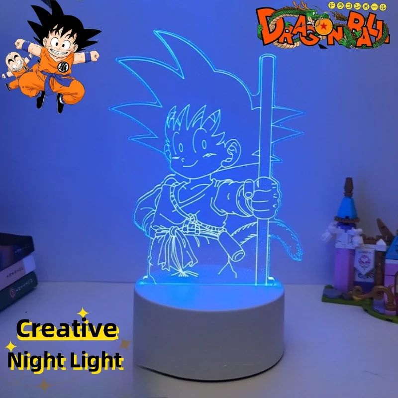 New Dragon Ball Son Goku anime peripheral cartoon cute night light dormitory bedroom desktop atmosphere sleep light ornaments