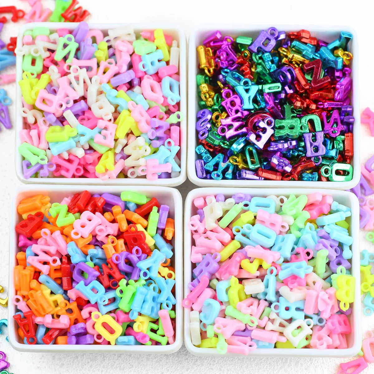 100pcs Acrylic Alphabet Letter Pendants Single Side Hole Charms Loose Beads For DIY Bracelet Necklace Handmade Jewelry Marking view 5