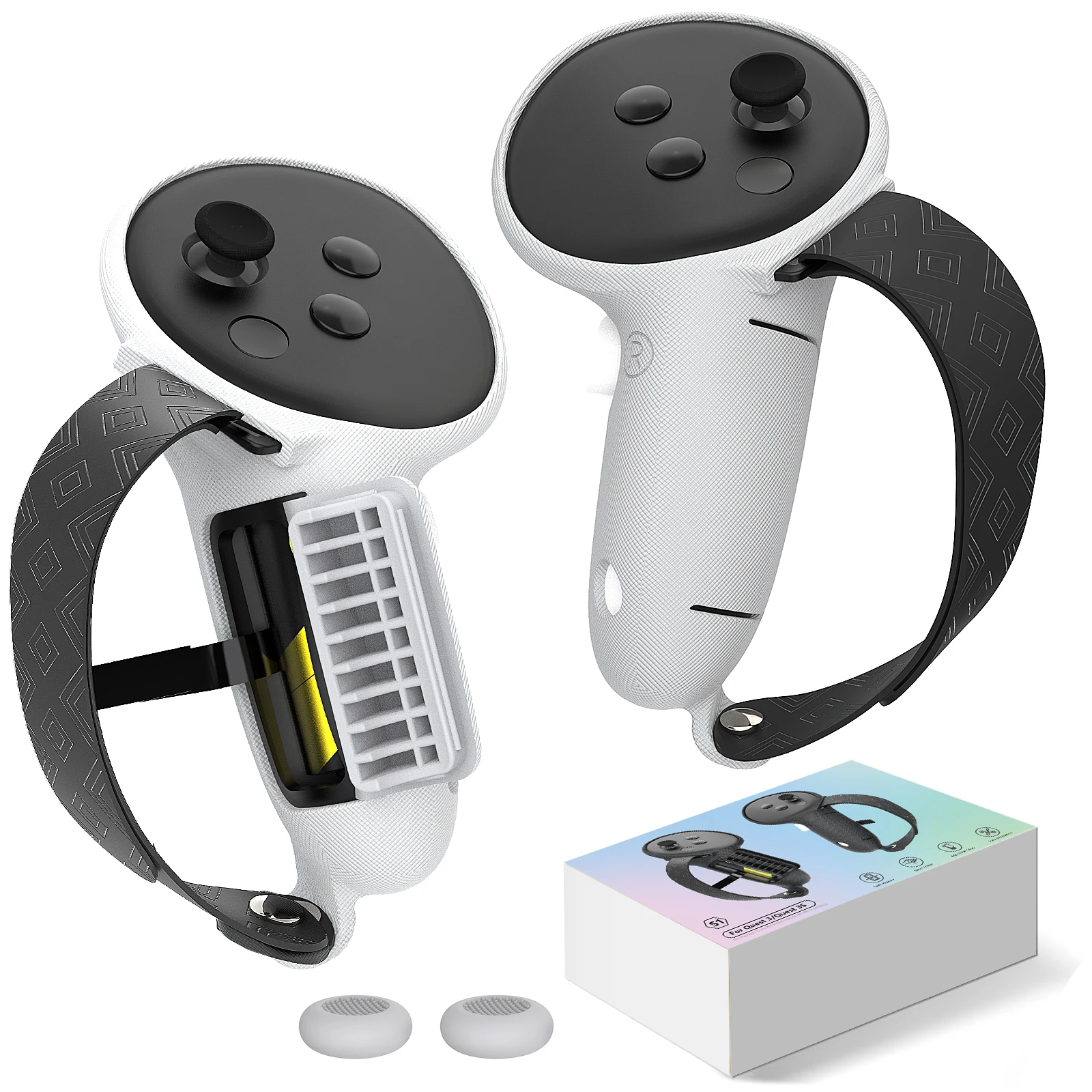 JYMEGOVR For Meta Quest 3s/Quest3 Removable Battery Cover Controller Handle Protective Case VR Accessory