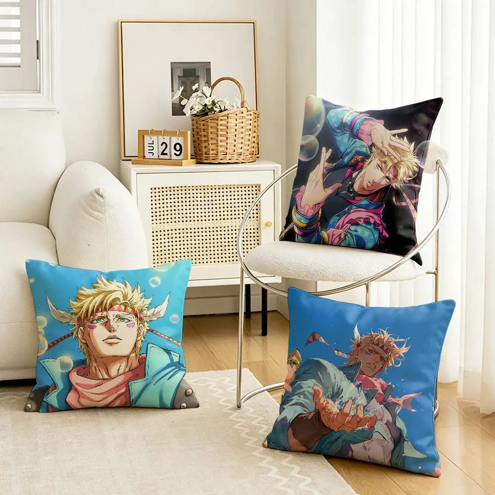 Jojo C-Caesar Zeppeli Custom Double Sided Print Square Pillow Cushion Cover