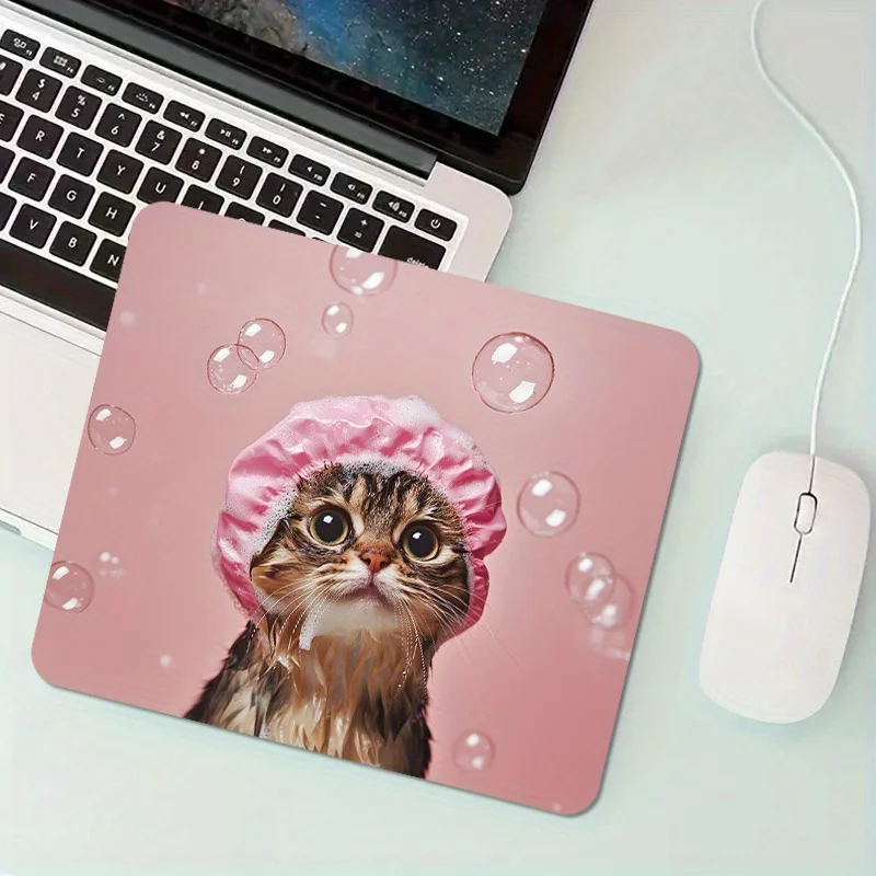 

Cute cat-printed anti-slip mouse pad, portable office, cute pink hat design, suitable for home or office use, high quality