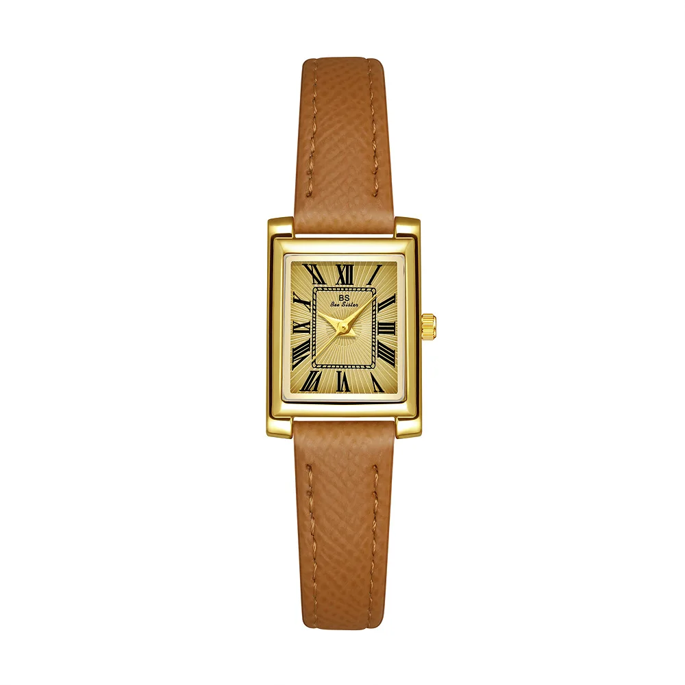 

Легкие роскошные женские часы, минималистичные трехцветные кожаные ремешки, кварцевые наручные часы с квадратным римским циферблатом, женские часы