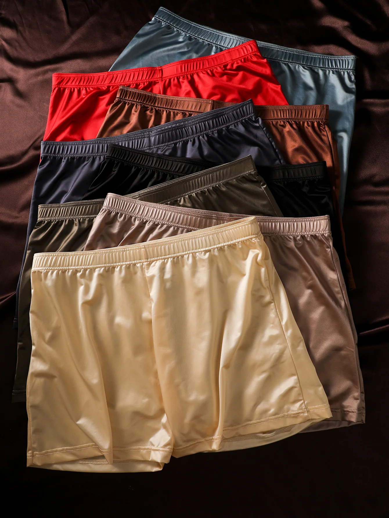 8 pcs BIWEIER men's satin briefs, high-end and light luxury, soft and smooth, breathable and comfortable, suitable for men's gifts
