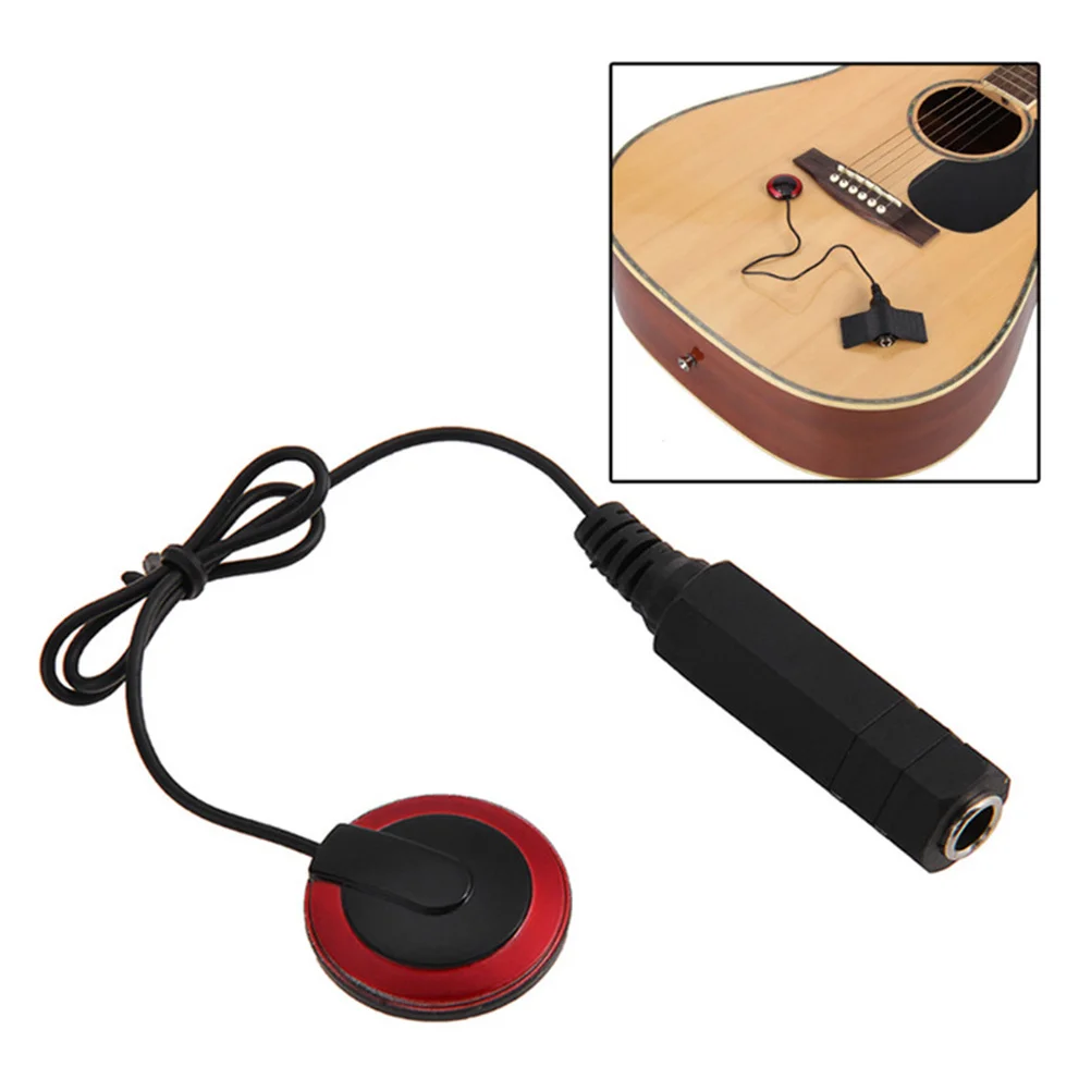 

1 Set Acoustic Guitar Pickup Self-Adhesive Sound Hole Transducer For Folk Guitar Ukulele Banjo Plastic Pickup Musical Instrument