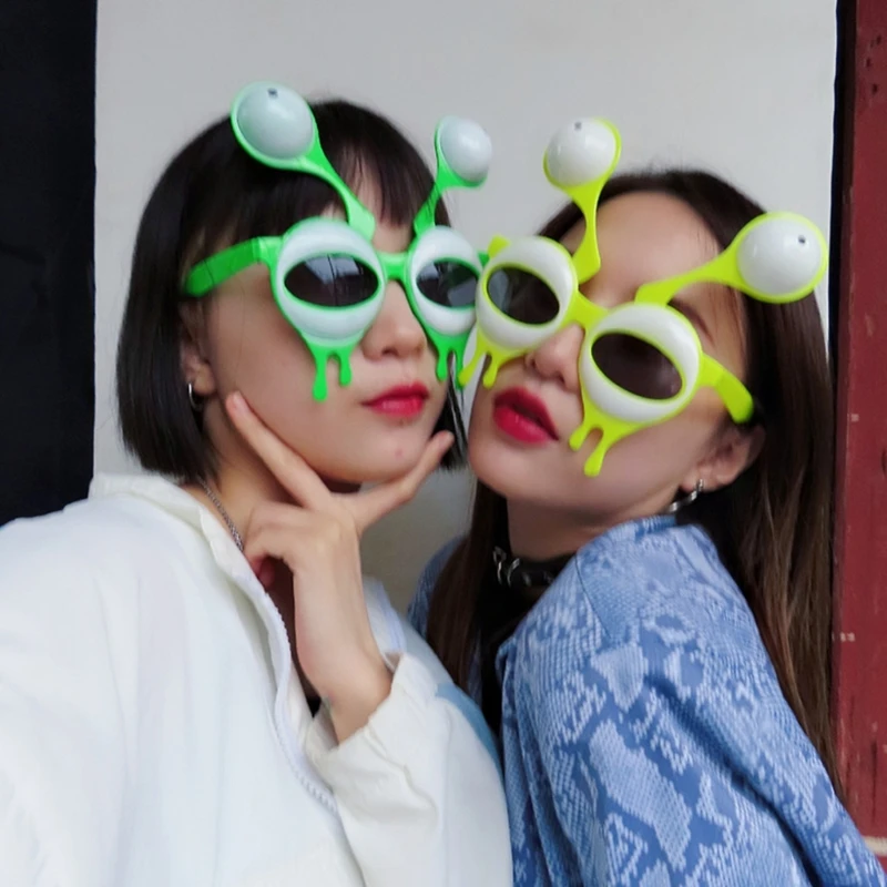 40GC Photo Booth Props Glasses Funny Slug Slug Glasses for Photos Aliens Theme Sunglasses Props Signs Photobooth