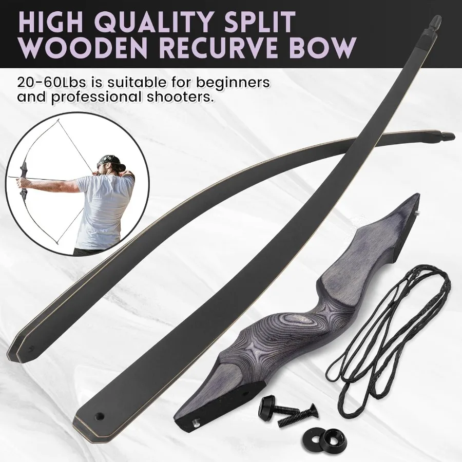 الرماية انهاء الخدمة Longbow 60 بوصة 20lbs60lbs اليد اليمنى التقليدية الخشب الصيد الانحناء لممارسة الرماية الهدف