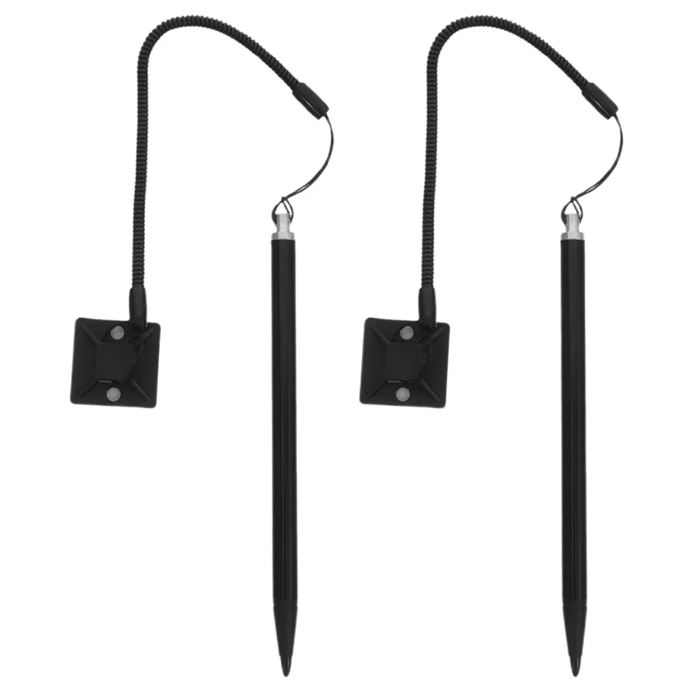 2 pezzi penna stilo resistiva touch screen in metallo penna da disegno corda a molla anti smarrimento cordino base fissa per tablet stilo con cavo