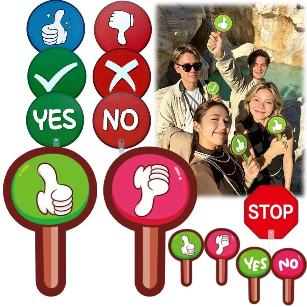 8 stuks Expressie KT Bord Ja/Nee Juist/Verkeerd Houd Het Bord Omhoog Duurzaam Rood Groen Spel Interactief Bord Kleuterschool