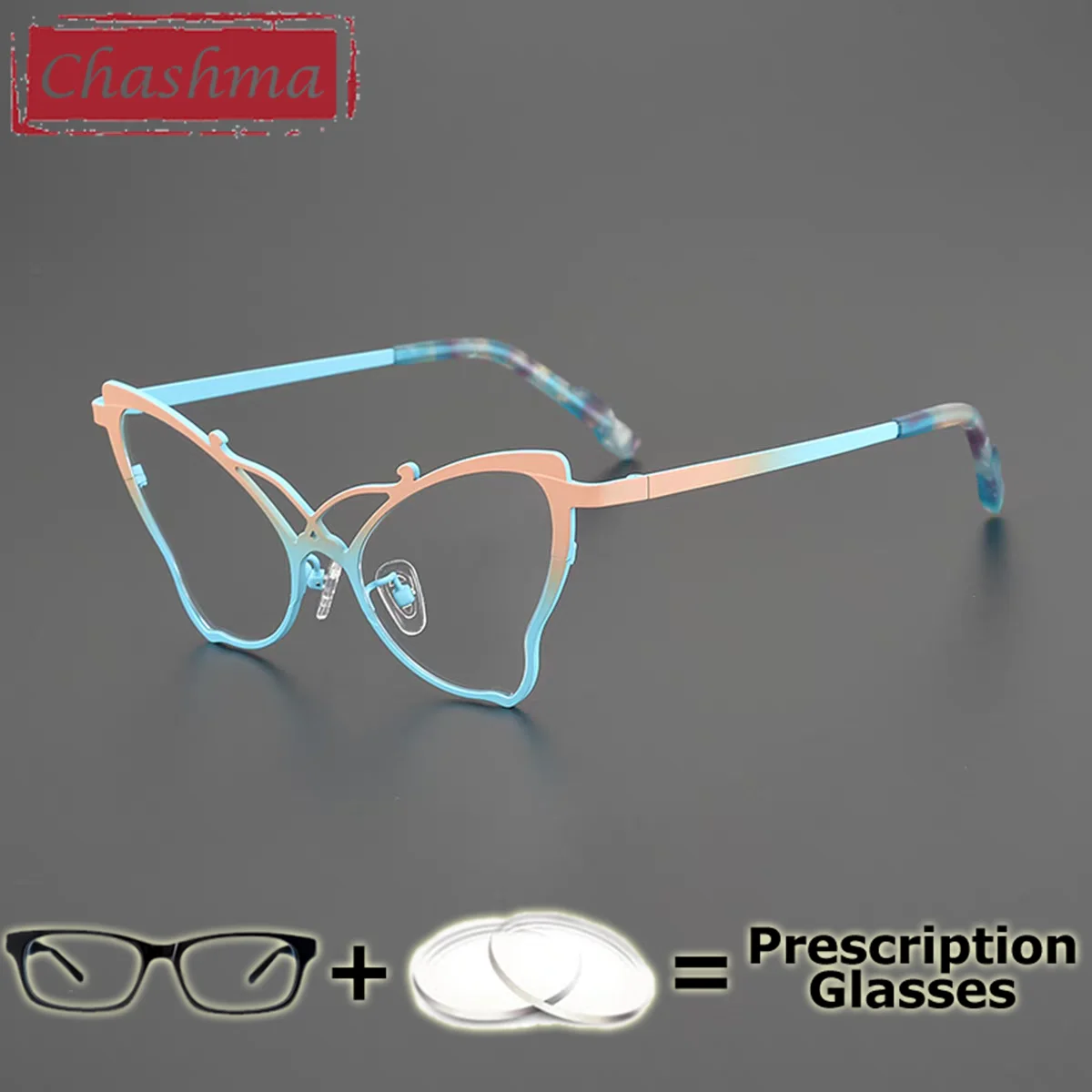 

Chashma Pure Titanium Prescription Glasses Cat Eye Frame Butterfly Myopic Glasses Luxury Fashion Optical Glasses Frame Women