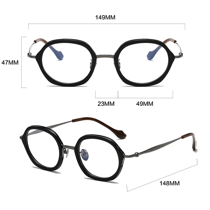 Vintage Pure Titanium Eyeglasses Frame Men Retro Handmade Acetate Glasses Frame Women Ultra Light Luxury Brand Designer Eyewear