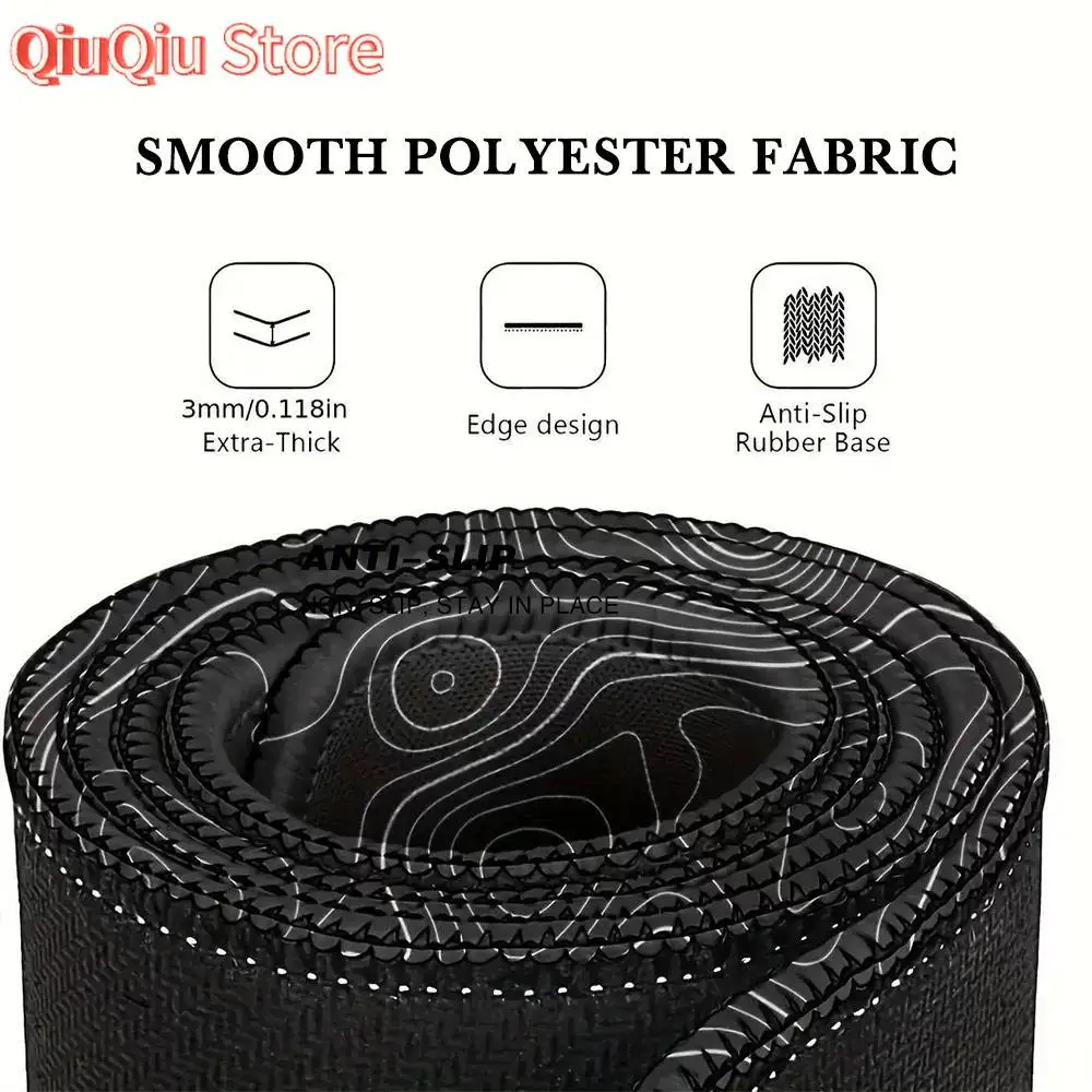 Alfombrilla de ratón para juegos con mapa topográfico grande: alfombrilla de escritorio extendida con diseño de línea de contorno, bordes cosidos y base de goma antideslizante O