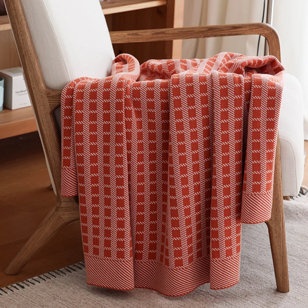 130x180cm Nordic Knitted Summer Air Conditioner Cover Blanket Sofa Decor Plaid Pattern Casual Blankets Multifunctional Covers