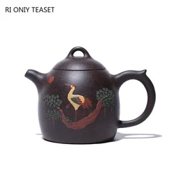 310ml Classic Yixing Purple Clay Tea Pot Raw Ore Black Gold Sand Teapots Zisha Dragon Egg Filter Kettle Household Tea Set