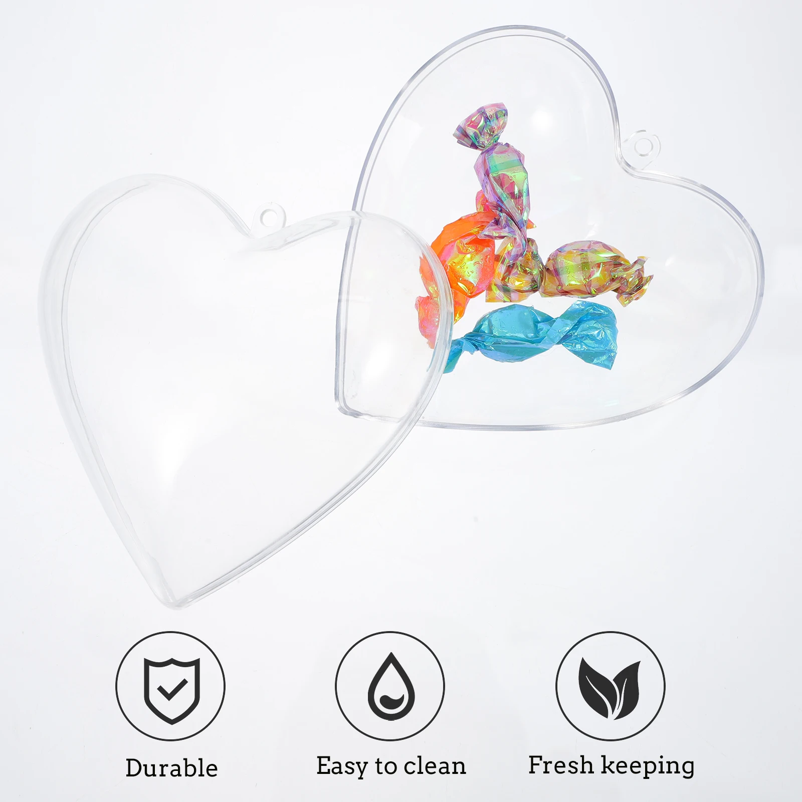 

5pcs Heart Shaped Candy Boxes Wedding Gift Box Durable Material Hanging Ring For Decoration Storage Wrapping Present