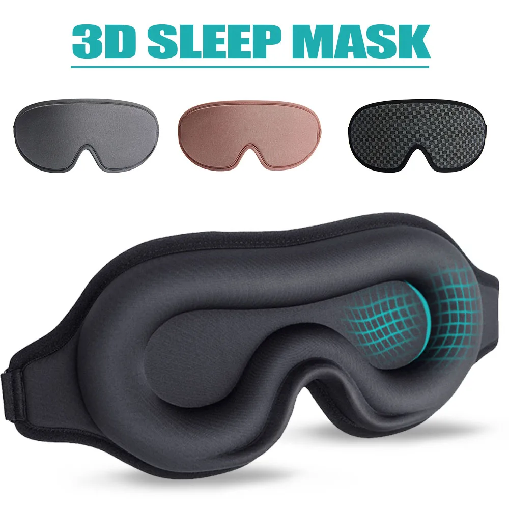 3D Sleep Mask Eye Patches Blindfold Nose No Light Soft Slaapmasker for Travel Rest Eyeshade Breathable Antifaz Para Dormir