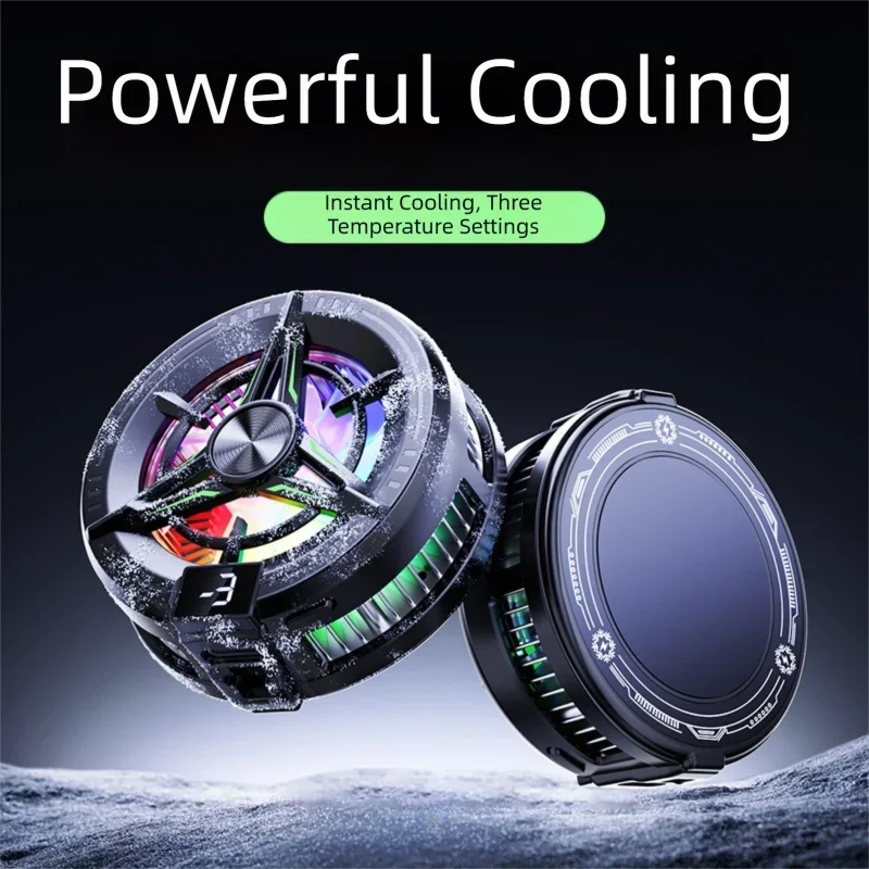 Magnetic Semiconductor Phone Cooler RGB Light Fast Refrigeration Cooling Fan Silent Cooling Radiator For Gaming Live Stream