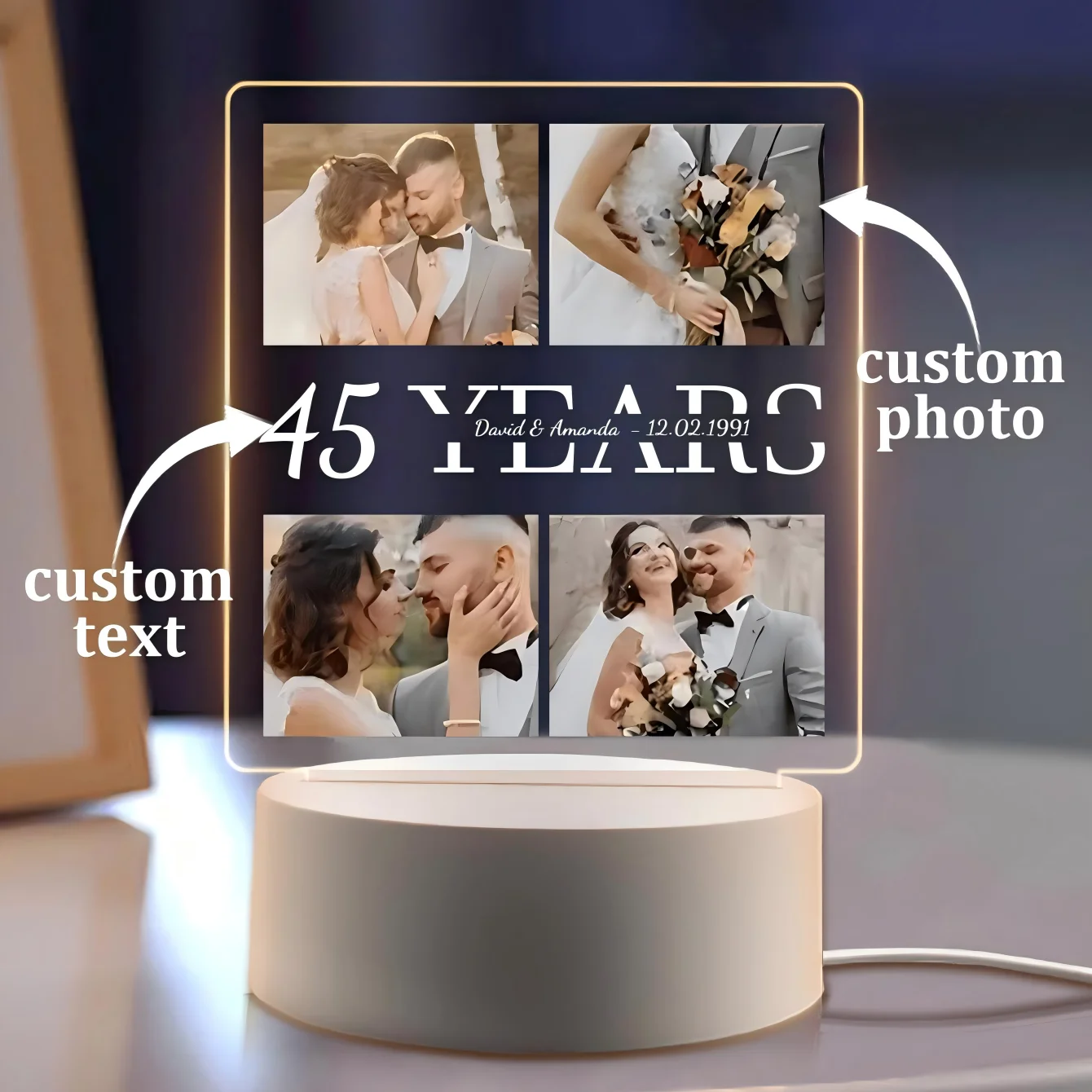 Impresiones fotográficas personalizadas, regalos de aniversario, regalos, decoración personalizada para el hogar, varios regalos de aniversario, decoración del día de San Valentín