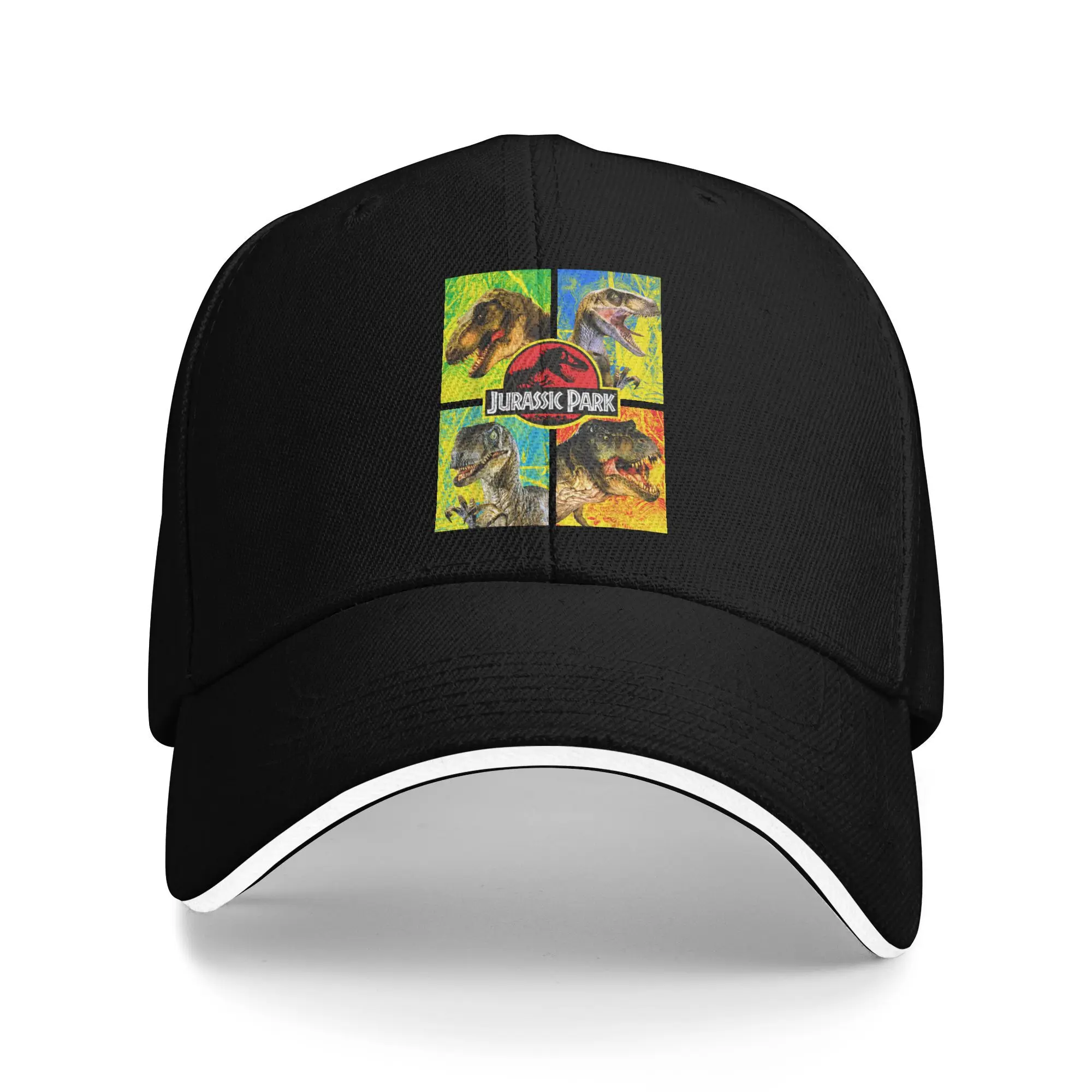 

Jurassic Park Four Different Dinosaur Faces Baseball Cap Fitted Retro Trucker Hat Spring Female Male Hiking Fishing Snapback Cap