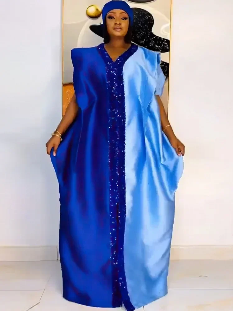 Abiti africani per le donne elegante poliestere 2024 nuova moda musulmana Abaya Dashiki abito caftano lungo maxi abito turco Africa