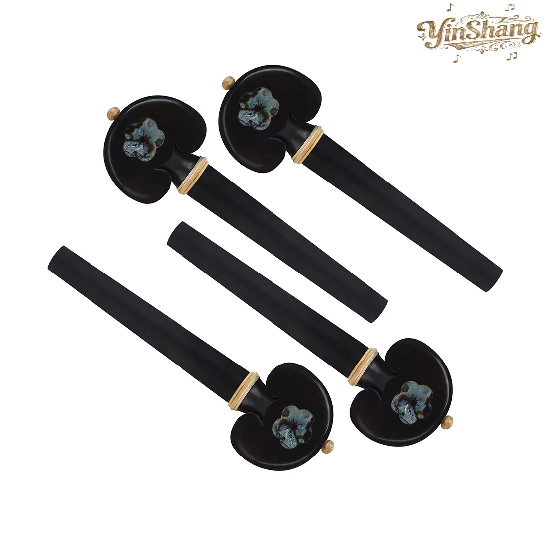 أوتاد ضبط التشيلو بالجملة، خشب الأبنوس مطعمة مع أوتاد ضبط خشب البقس، مهاوي مقبض قذيفة أذن البحر منحوتة يدويًا، بالجملة #5