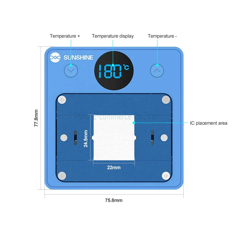 Zonneschijn SS-T12C Ic Chip Verwarming Lijm Remover Snelle Verwarming Voor Cpu Chip Verwijderen Lijm En Tin Intelligente Verwarming Reparatiestation