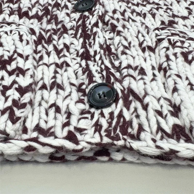 Cárdigan para mujer 2025 invierno nuevo de un solo pecho ajustado top de manga larga 100% suéter de lana para mujer y2k cuello alto para mujer