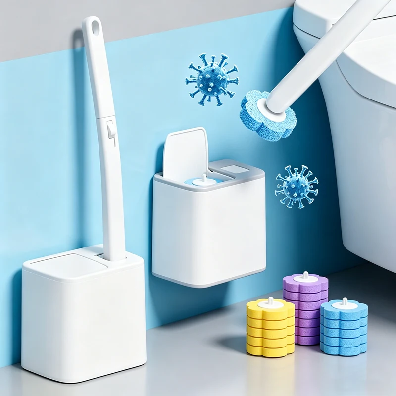 novo-kit-de-limpeza-descartavel-para-vaso-sanitario-escova-com-cabo-longo-cabeca-de-reposicao-e-abertura-automatica-da-tampa-–-acessorio-essencial-para-banheiro-wc