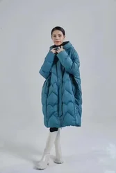 Winter Jackets Woman 2024 New Hooded Large Size Long Down Jacket  90% White Duck Down Coat  Casual Loose Warm Windproof