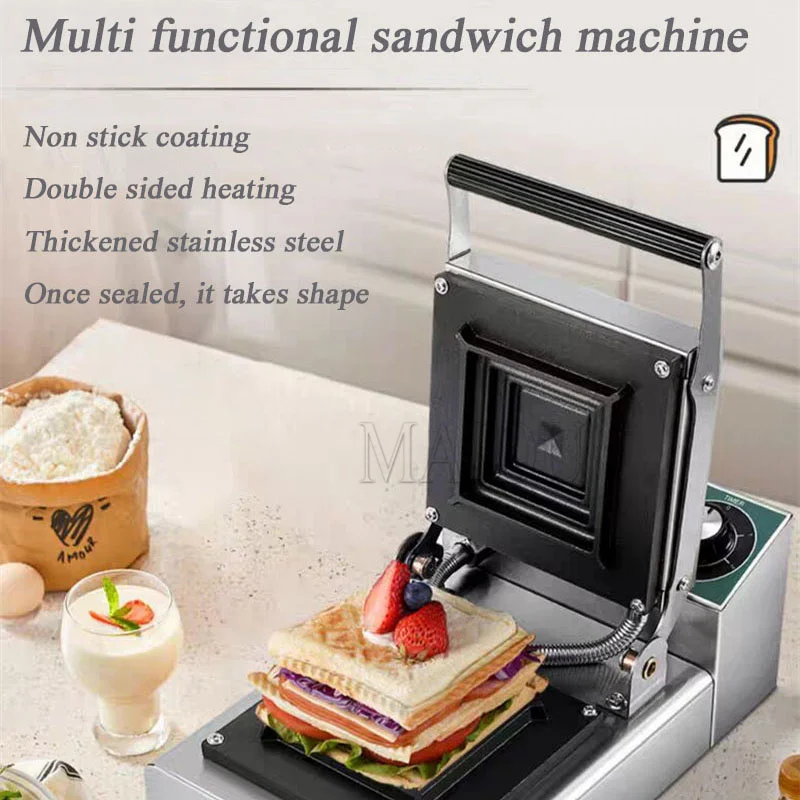 Sandwich Commercial Hot Press Waffle Maker Pocket Bread Multifunctional, Toast Toaster