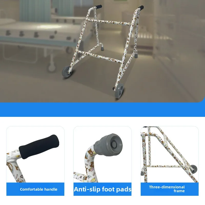 Children's Aluminum Alloy Walker with Wheels Colorful Water Transfer with  Training Walkers Lightweight and Sturdy Mobility Aids
