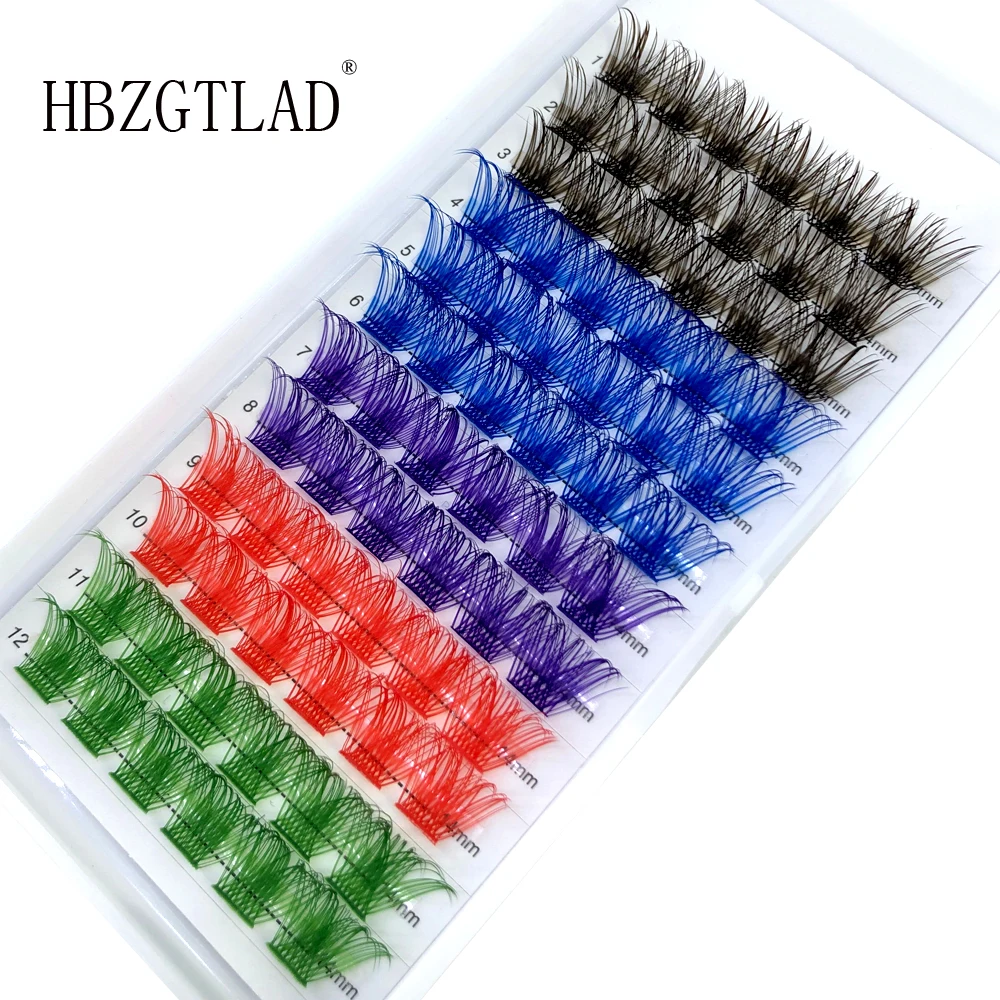 Colorful Individual Lashes Extension Natural Faux Mink Eyelashes Segmented Cluster Colored Eyelash Extension Makeup Cilia