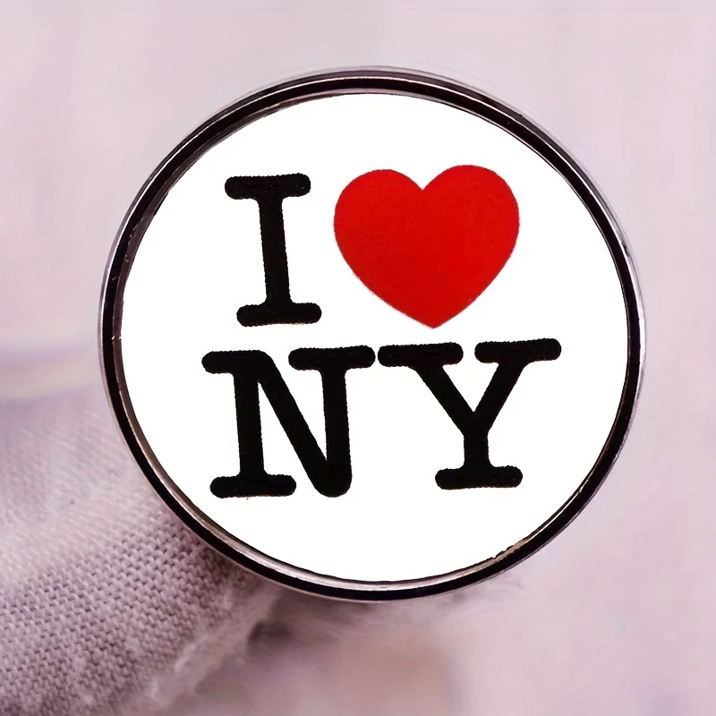 „Ich liebe New York“ Tourismus Runde Buchstaben Brosche NY Logo Symbol Abzeichen Rucksack Hut Pin Kleidung Schmuck