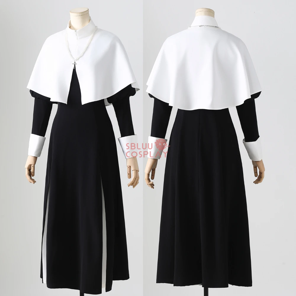 

SBluuCosplay Marin Kitagawa Nun Косплей Костюм Хэллоуин Вечеринка Наряд Платье монахини Черные костюмы