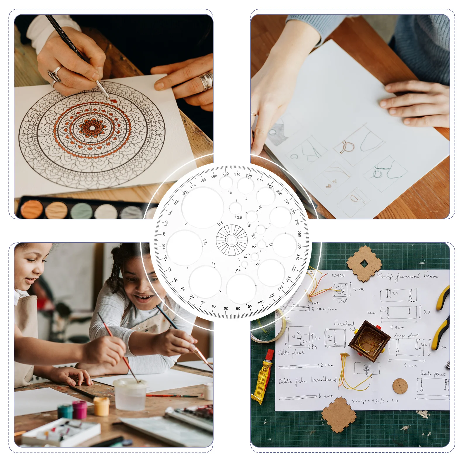 6Pcs Protractor 360…