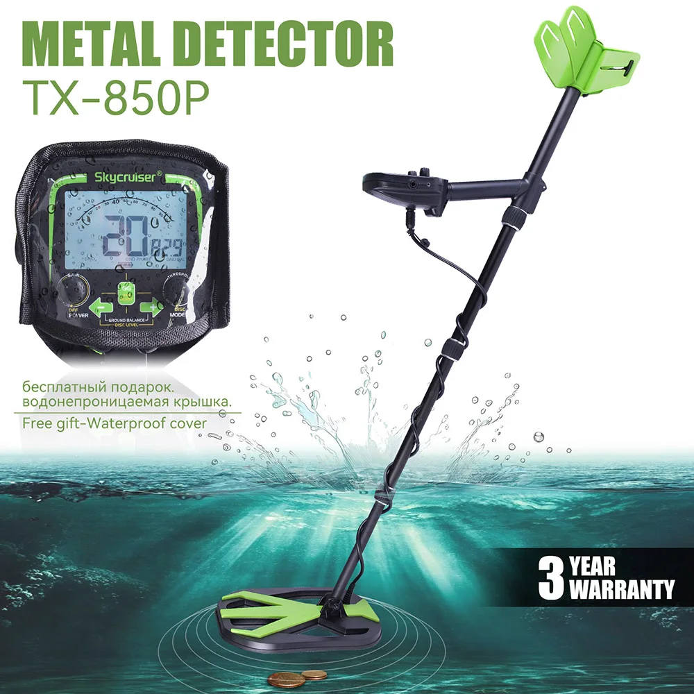 

TX-850P Metal Detector Underground Professional Depth 2.5m Scanner Search Finder Gold Detector Treasure Hunter Pinpointer 11inch