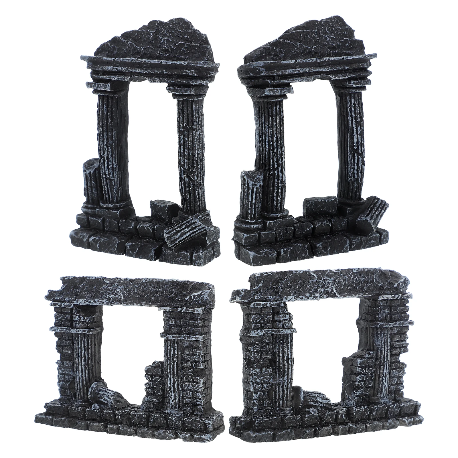 

4Pcs Fish Tank Roman Column Decor Resin Aquarium Ornament Landscape Hiding Decor Natural Environment Simulation