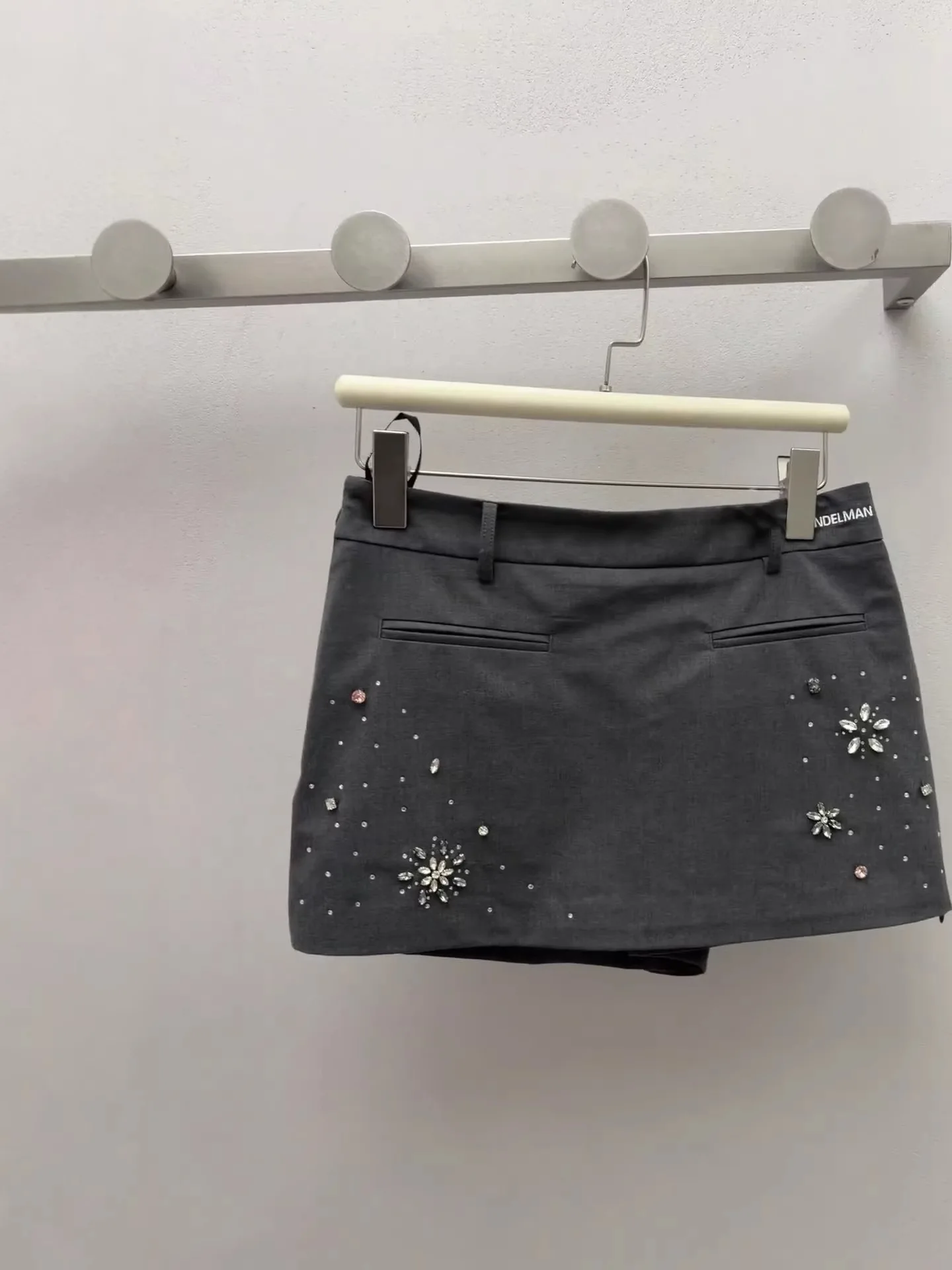 

Юбка А-силуэта ручной работы с вышивкой и блестящими пайетками, женская, с завышенной талией, из смесового хлопка, весна 2026, новинка