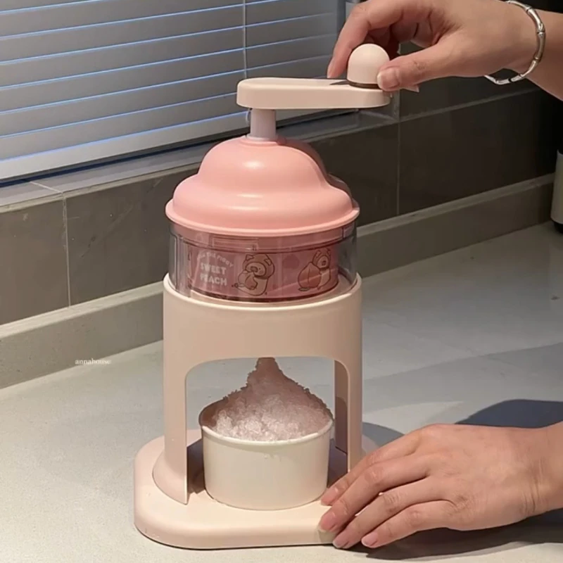 Ice shaver household small sand hail ice machine manual smoothie ice crusher cartoon stall commercial