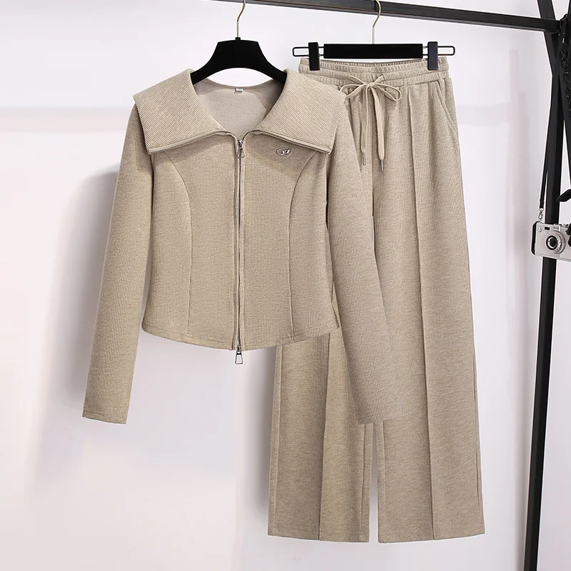 Long Sleeve Cardigan Coat and Pants Set for Women 2-Piece Sweatsuit Korean Fashion Female Clothing Tracksuit Autumn Winter 2024