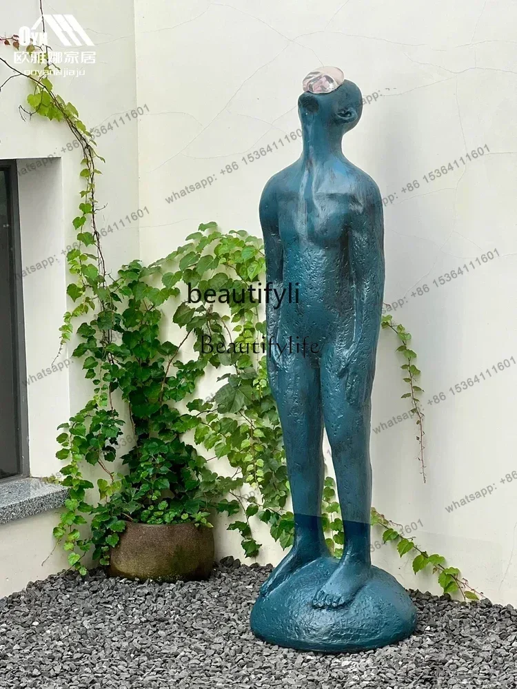 xx4 Modern Abstract FRP Water Drop Figure Sculpture Hotel Window Art Outdoor Big Decorations