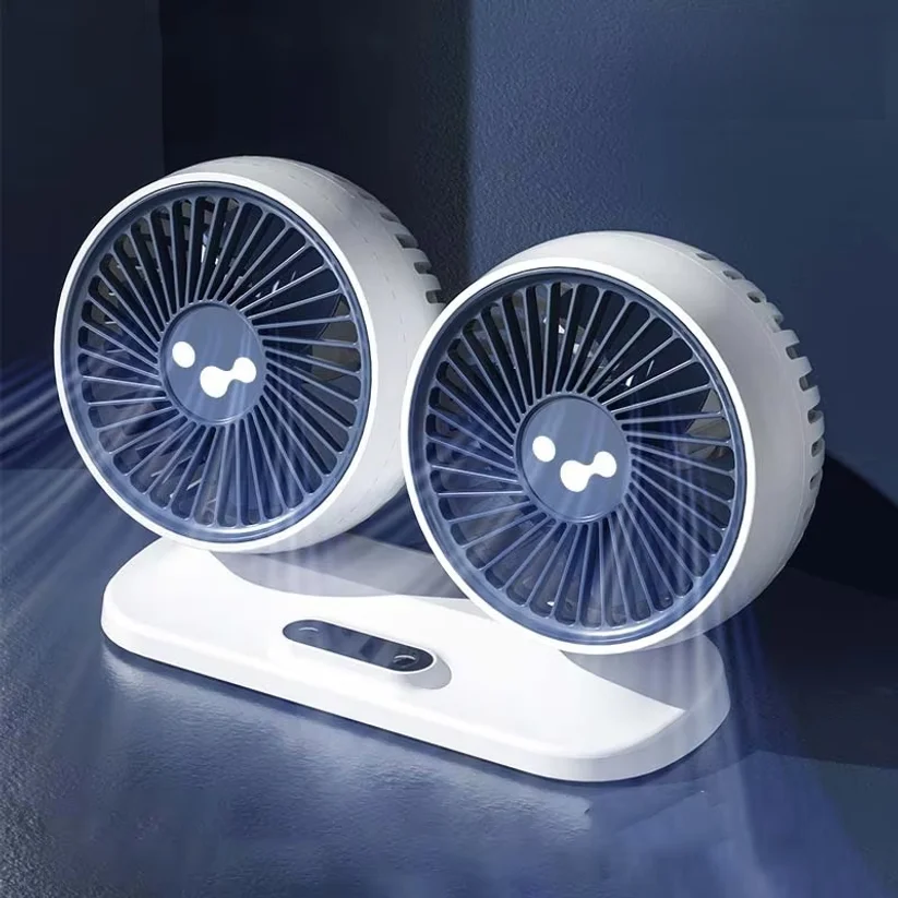 

Car Mounted Electric Fan 12v/24v Small Car Large Car Usb Interface Powerful Dual Head Electric Fan For Home And Car Use