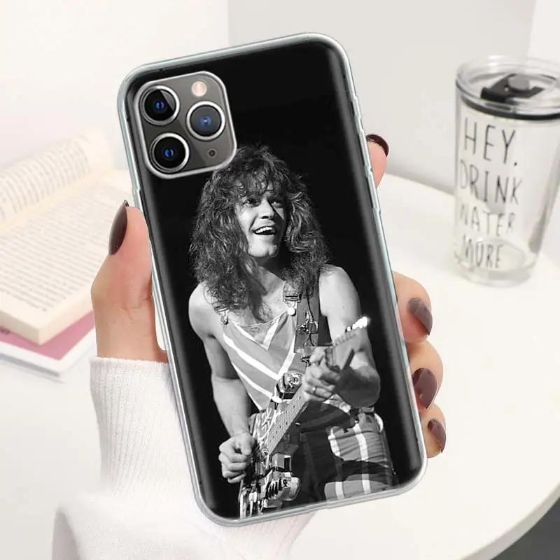 Eddie Van Halen Graphic Guitar Coque Phone Case For iPhone 11 12 13 14 15 16 Pro Max 7 Plus 8 + X XR XS SE Apple Soft Fundas Cov