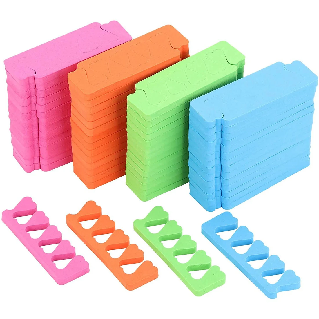 100Pcs Toe Fingers Pedicure Separator Soft Foam Nails Salon Tool - Random Color
