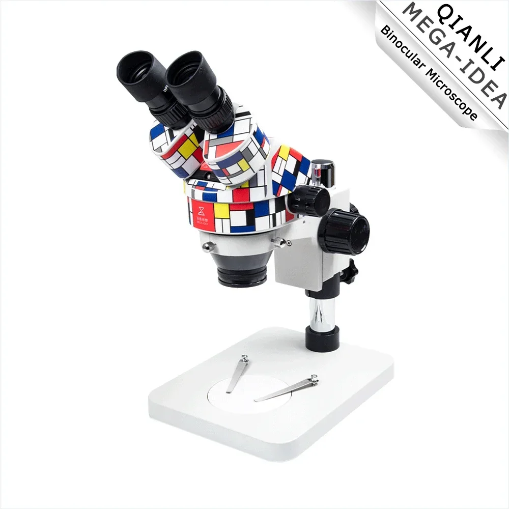 QIANLI Mega-idea Three Eye Microscope 7X 45 Zoom for Motherboard Element PCB Flex Cable Detection Repair Binocular Microscope