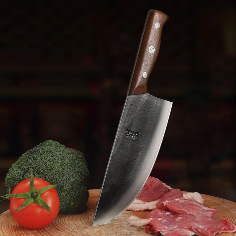 8 Inch Cleaver Knife Sharp Chef Slicing Vegetables Fish Meat Butcher Longquan Kitchen Knives Handmade Forged Messer Wood Handle