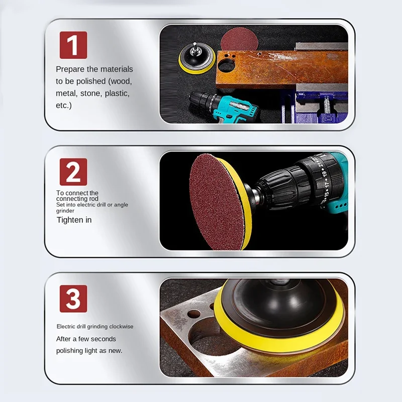 5 Zoll Schleifpapier-Set 125mm 60-80-100-120-150-240-400-600-2000 Körnung Metall Polieren Holzbearbeitung Schleifwerkzeuge Zubehör – Detail 8