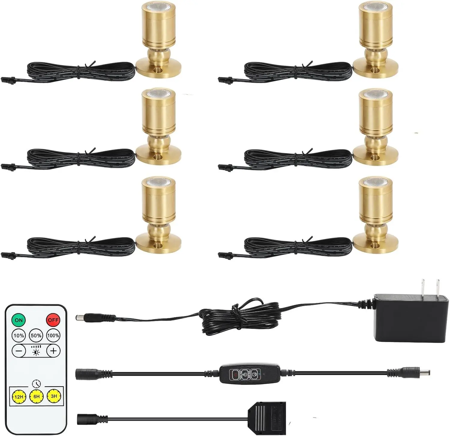 

6-Pack Cold White LED Spot Lights for Art, Pictures, Plants, Jewelry & Shelves