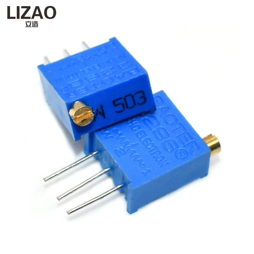 10PCS 3296W Multiturn Trimmer Potentiometer 50Ω to 1M Ohm High Precision Variable Resistor Adjustable Point Resistor