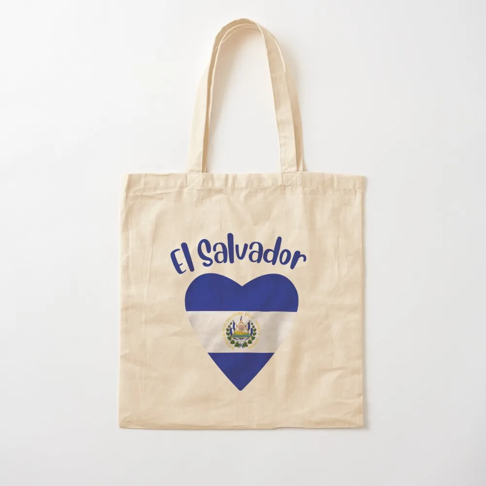 

El Salvador Flag In Heart Tote Bag hand bag ladies Canvas bag for women Canvas Tote